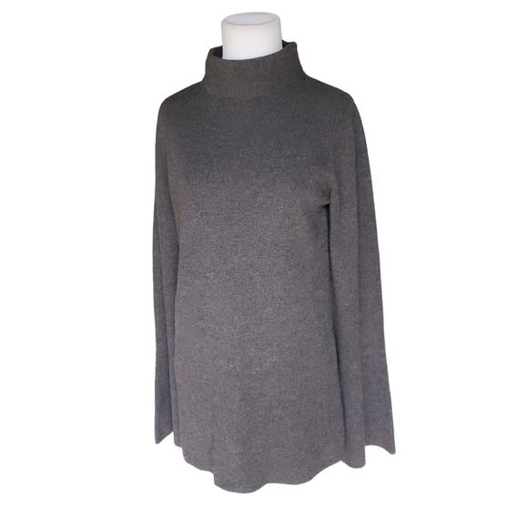 Robert Rodriguez Gray Wool Cashmere Bell Sleeve Open Back Rib Sweater Sz Small - Picture 6 of 11